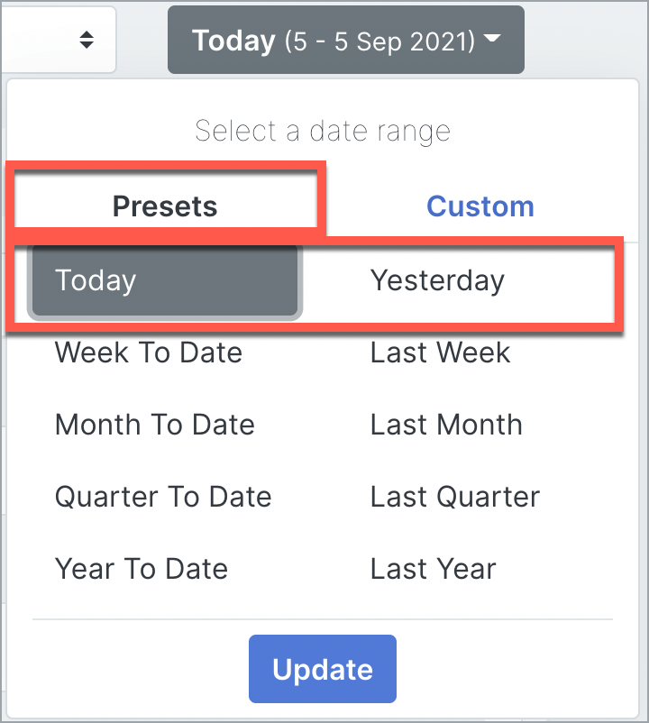 preset dates