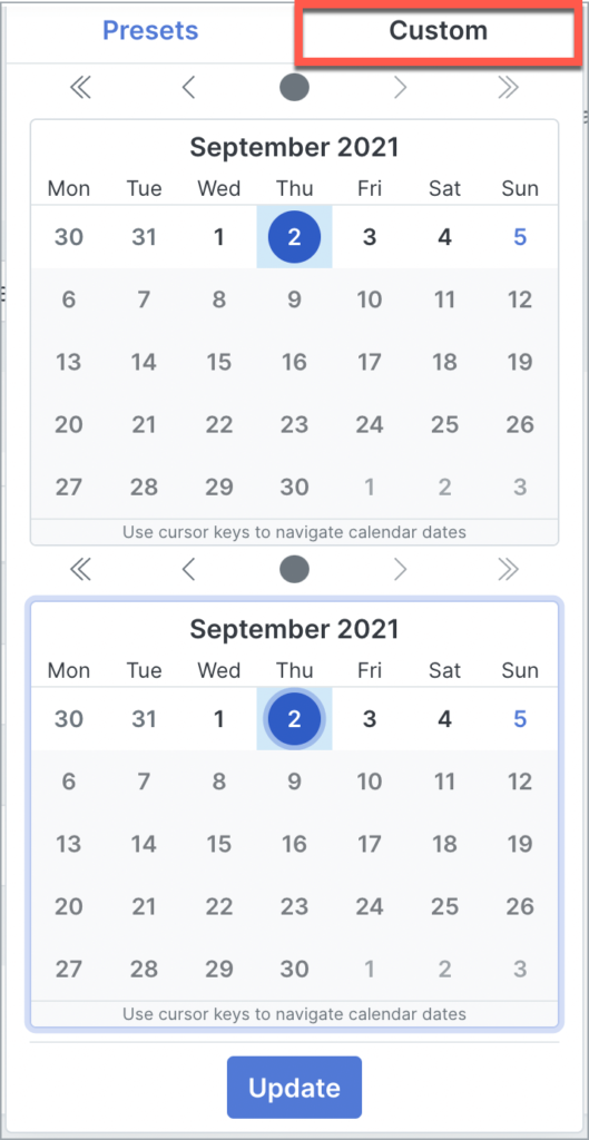 custom dates