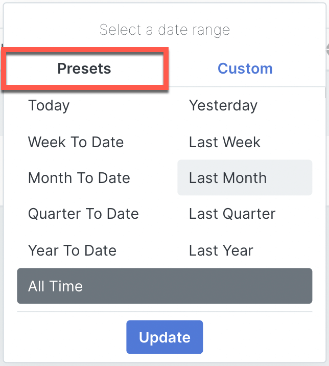 preset dates