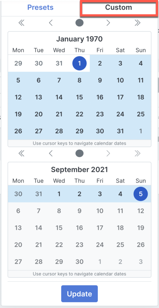 custom dates