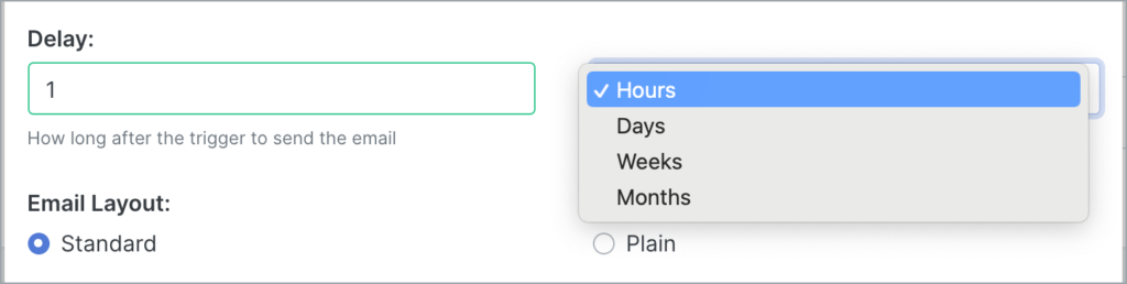 email sequence delay options