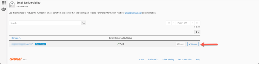 manage your domain options