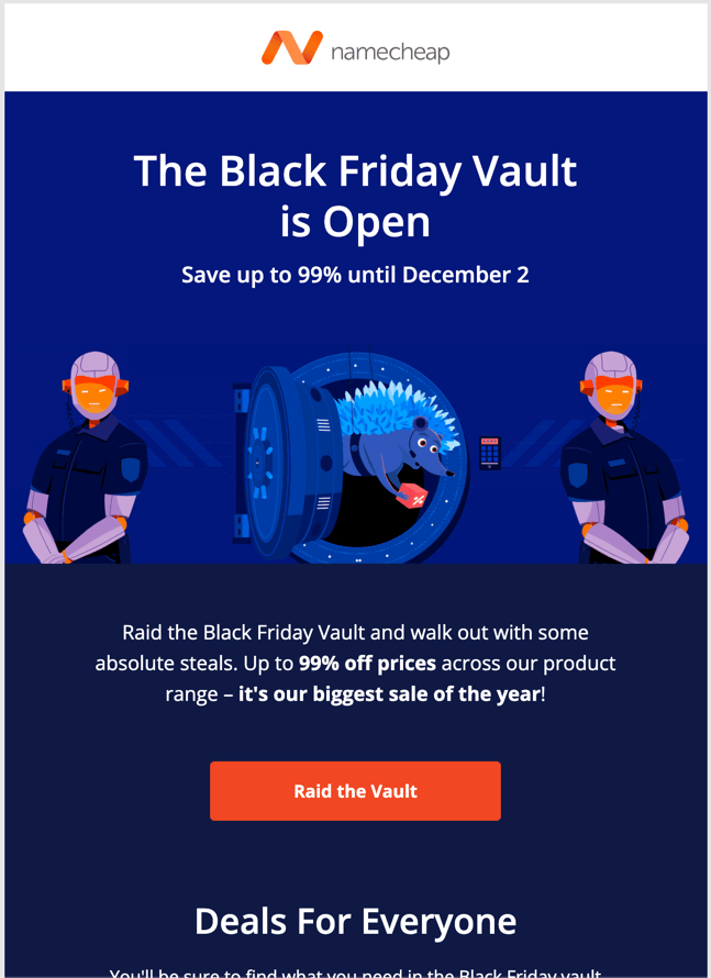 example of seasonal email