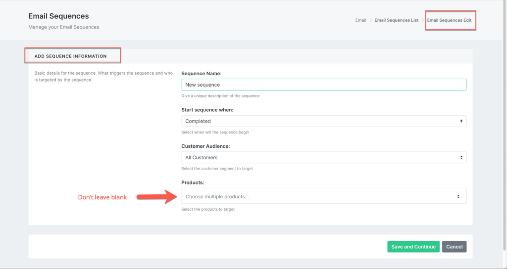 add sequence information