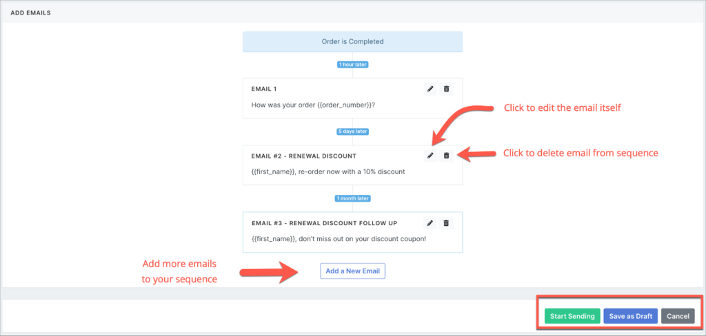 visual email sequence editor